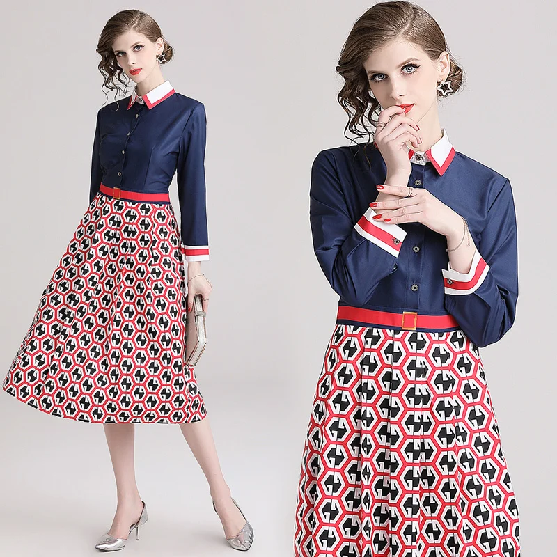 2019 Spring Summer Fall Runway Letter Print Collar Patchwork Long Sleeve Women Lady Party Casual Empire Waist A-Line Midi Dress
2019 Spring Summer Fall Runway Letter Print Collar Patchwork Long Sleeve Women Lady Party Casual Empire Waist A-Line Midi Dress
