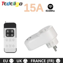 433MHz Wireless Remote Control Smart Plug 15A EU FR UK Electric Socket Accessories Programmer AC220V Outlet With rf Transmitter
433MHz Wireless Remote Control Smart Plug 15A EU FR UK Electric Socket Accessories Programmer AC220V Outlet With rf Transmitter