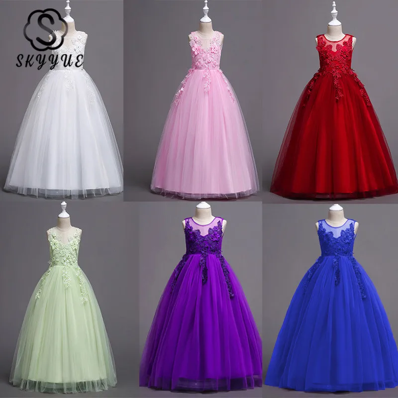 Skyyue Flower Girl Dress Pink Green Blue Lace Kid Wedding Party Gowns O-neck Sleeveless Long Communion Dresses for Girls 832
Skyyue Flower Girl Dress Pink Green Blue Lace Kid Wedding Party Gowns O-neck Sleeveless Long Communion Dresses for Girls 832