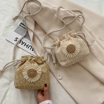 Women Summer Straw Bags Handmade Weave Bucket Bags Sunflower Rattan Drawstring Bag Beach Small Shoulder Bags Crossbody 2020
Women Summer Straw Bags Handmade Weave Bucket Bags Sunflower Rattan Drawstring Bag Beach Small Shoulder Bags Crossbody 2020