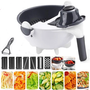 9 in1 multipurpose Vegetable Cutter with Drain Basket Magic Rotate Vegetable Cutter Portable Slicer Chopper Grater Kitchen Tool
9 in1 multipurpose Vegetable Cutter with Drain Basket Magic Rotate Vegetable Cutter Portable Slicer Chopper Grater Kitchen Tool
