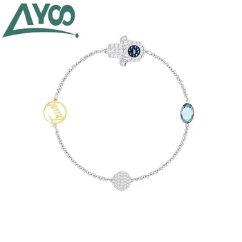 AYOO High-quality SWA, Fashion Charm Jewelry Palm Mini Ladies Bracelet Demon Eyes Blue Crystal Palm Shaped Bracelet for women
AYOO High-quality SWA, Fashion Charm Jewelry Palm Mini Ladies Bracelet Demon Eyes Blue Crystal Palm Shaped Bracelet for women