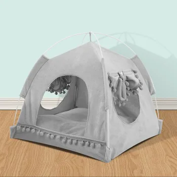 

Malphite Cute Pet Bed for Cats Puppy Dog House Bed Breathable Summer Tent Cat Beds for Rabbits Hamster Cat Pet House for Cat