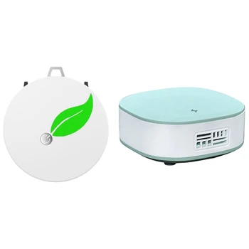 1Set Car Air Purifier Car Humidifier Negative Ions & 2 Pcs Personal Wearable Air Purifier Necklace USB Air Freshner