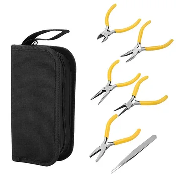 6Pcs Jewelers Pliers Set, Professional Jewelry Pliers Tools Kit Round Bent Nose Beading Making DIY Jewellery 
6Pcs Jewelers Pliers Set, Professional Jewelry Pliers Tools Kit Round Bent Nose Beading Making DIY Jewellery