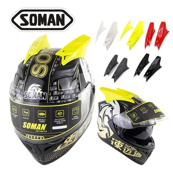 Soman SM960 Full Face Motorbike Helmets ECE Double Lens Highway Riding Motorcycle Helmet casco capacete moto+Spoiler horns 
Soman SM960 Full Face Motorbike Helmets ECE Double Lens Highway Riding Motorcycle Helmet casco capacete moto+Spoiler horns