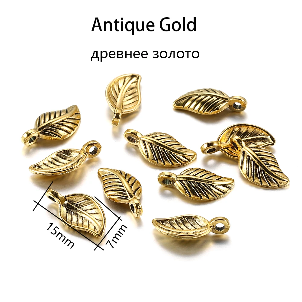 60pcs 15x7mm Alloy Leaves Shape Antique Pendant Charms Necklace Bracelet Earring DIY For Jewelry Making Accessories Supplies 60pcs 15x7mm Alloy Leaves Shape Antique Pendant Charms Necklace Bracelet Earring DIY For Jewelry Making Accessories Supplies