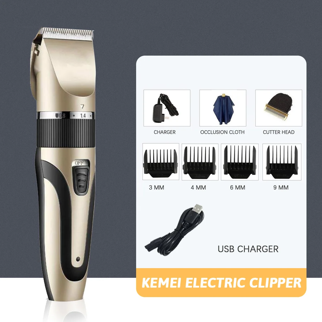 USB Rechargeable electric hair clipper barber professional hair trimmer for men razor blade cordless hair cutting machine Set
USB Rechargeable electric hair clipper barber professional hair trimmer for men razor blade cordless hair cutting machine Set