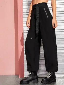 Women Autumn Casual Cargo Retro Loose Trousers Ladies High Waist Wide Leg Long Pants Pockets 
Women Autumn Casual Cargo Retro Loose Trousers Ladies High Waist Wide Leg Long Pants Pockets