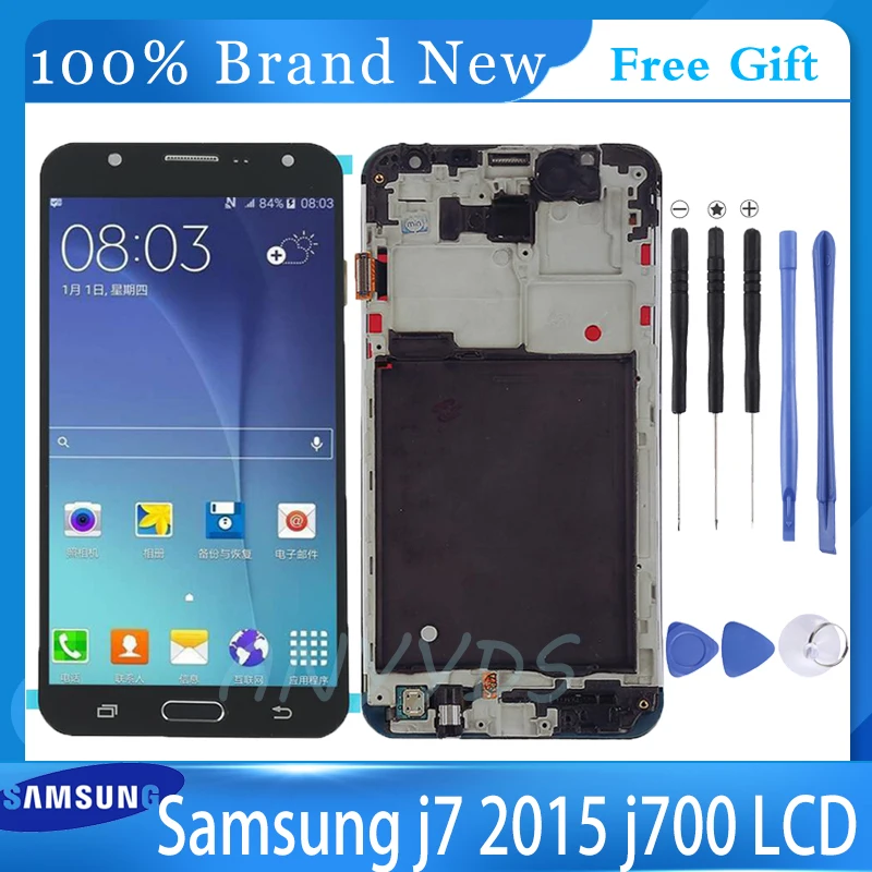 5.5" AMOLED For Samsung Galaxy J7 2015 J700 LCD Display Touch Screen Digitizer Assembly SM—J700F J700H Replacement Parts | Мобильные