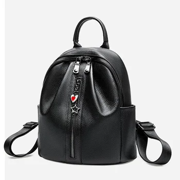 Backpack female new first layer cowhide large capacity ladies backpack leather soft leather multi-pocket zipper closure backpack 
Backpack female new first layer cowhide large capacity ladies backpack leather soft leather multi-pocket zipper closure backpack