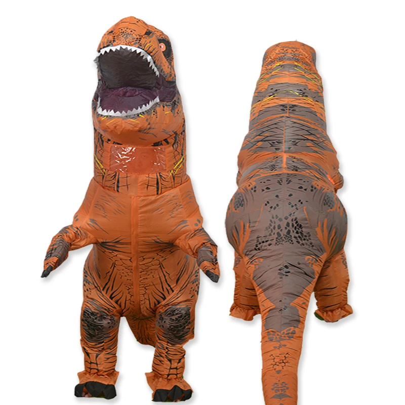 T Rex Велоцираптор надувной костюм талисман Косплей Динозавр Дино Хэллоуин для