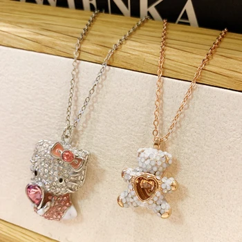 Korean fashion jewelry accessories new necklace women inlaid with zircon Hello Kitty bear crystal clavicle chain women
Korean fashion jewelry accessories new necklace women inlaid with zircon Hello Kitty bear crystal clavicle chain women