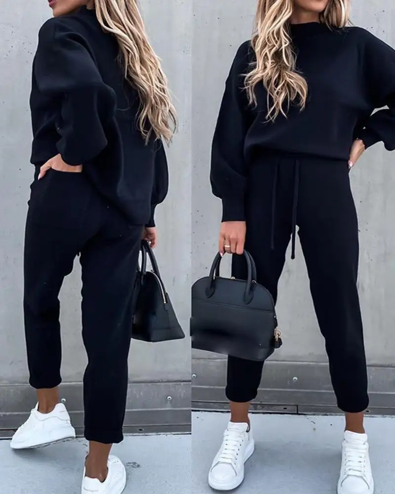 Solid Color Casual Sport Suits Spring Autumn Female Two Piece Set Fashion Long Sleeve Top&pant Plus Size Loose Women Playsuit
Solid Color Casual Sport Suits Spring Autumn Female Two Piece Set Fashion Long Sleeve Top&pant Plus Size Loose Women Playsuit