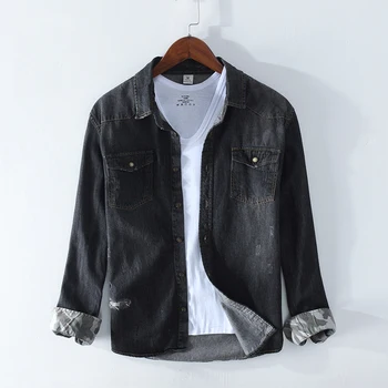 Fashion Mens Denim Shirt Long Sleeve Plus Size 100%Cotton Jeans Casual Slim Fit Shirts Men Two-pocket Tops Clothing Y2415
Fashion Mens Denim Shirt Long Sleeve Plus Size 100%Cotton Jeans Casual Slim Fit Shirts Men Two-pocket Tops Clothing Y2415
