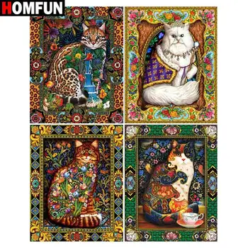 HOMFUN Rhinestone Painting Crystal Decor Diy Diamond Painting "Cat mural flower" 3D Cross Stitch Pattern Diamond Embroidery
HOMFUN Rhinestone Painting Crystal Decor Diy Diamond Painting "Cat mural flower" 3D Cross Stitch Pattern Diamond Embroidery