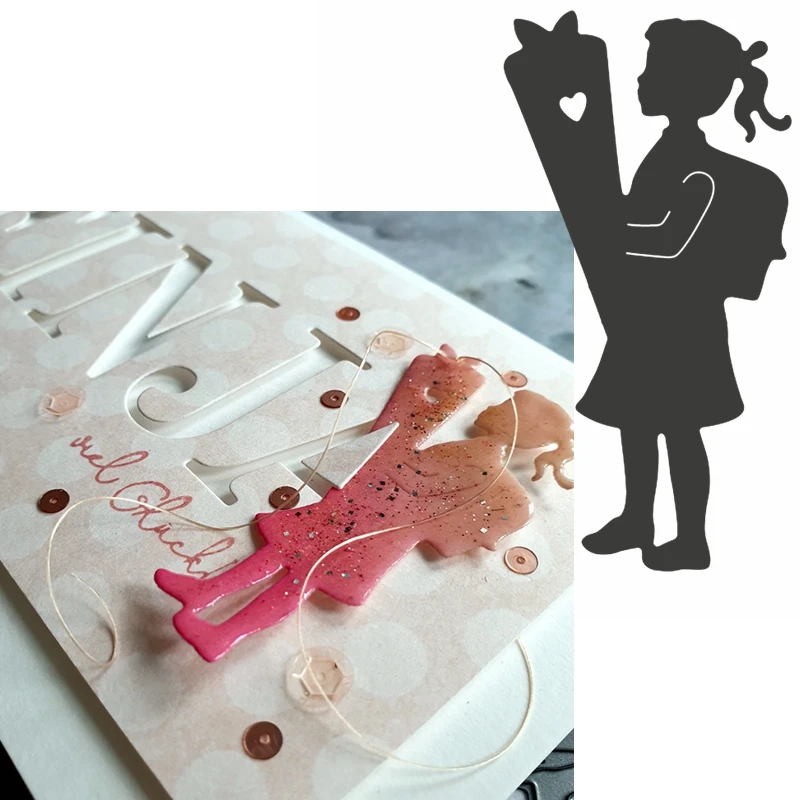 Sweet Girl Holding Gift Metal Cutting Dies Girl&Gift Die Cuts For Card Making DIY Decoration New 2019 Embossed Crafts Cards 
Sweet Girl Holding Gift Metal Cutting Dies Girl&Gift Die Cuts For Card Making DIY Decoration New 2019 Embossed Crafts Cards