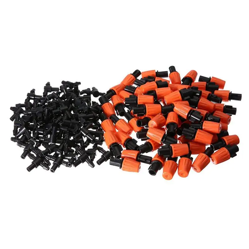 50pcs Adjustable Garden Irrigation System Watering Sprayer Misting Nozzles Sprinkler Heads with Barbed Tee Connectors | Дом и сад