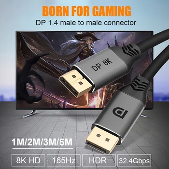 DP Cable 8K 4K 144Hz 165Hz Display Port 1.4 Cable monitor DisplayPor Cable DP 1.2 Adapter Video meta transport Game graphics car
DP Cable 8K 4K 144Hz 165Hz Display Port 1.4 Cable monitor DisplayPor Cable DP 1.2 Adapter Video meta transport Game graphics car
