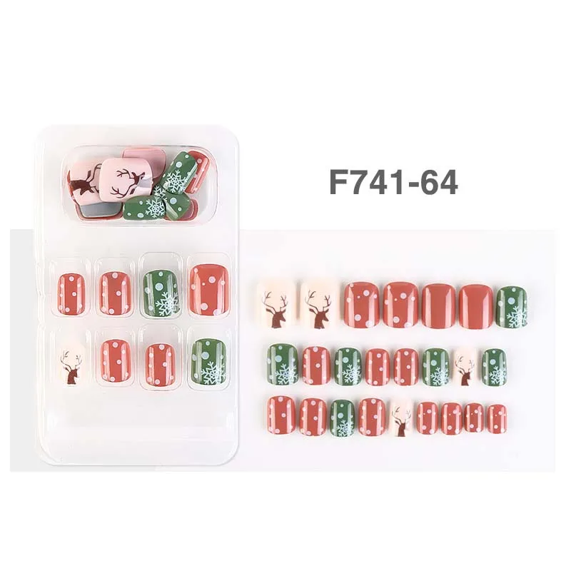24 Pcs Christma False Nails Snowflake Fake Nails Gradient Geometry French Tips Glitter Artifical Nails Detachable Nail Art Tool
24 Pcs Christma False Nails Snowflake Fake Nails Gradient Geometry French Tips Glitter Artifical Nails Detachable Nail Art Tool