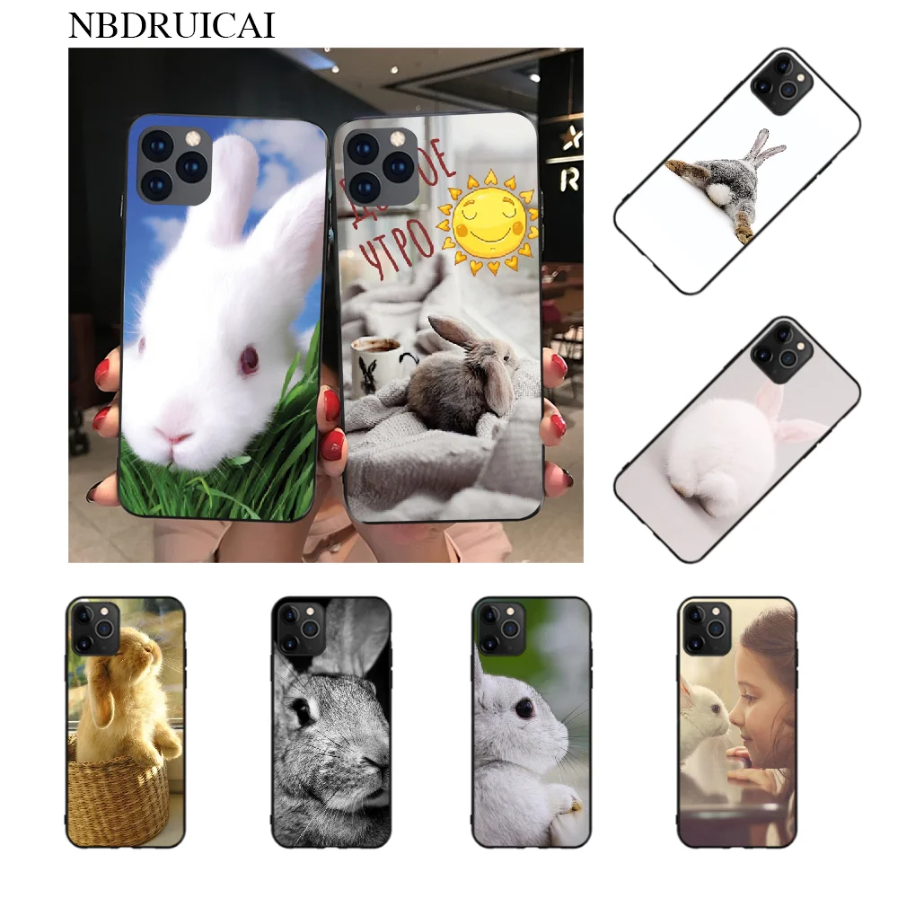 Чехол NBDRUICAI милый белый детский кролик блестящий чехол для телефона iPhone 11 pro XS MAX 8 7