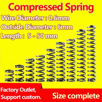 Pressure Spring Release Spring Compressed Spring Return Spring Mechanical Spring Wire Diameter 0.6mm, Outer Diameter 6mm
Pressure Spring Release Spring Compressed Spring Return Spring Mechanical Spring Wire Diameter 0.6mm, Outer Diameter 6mm