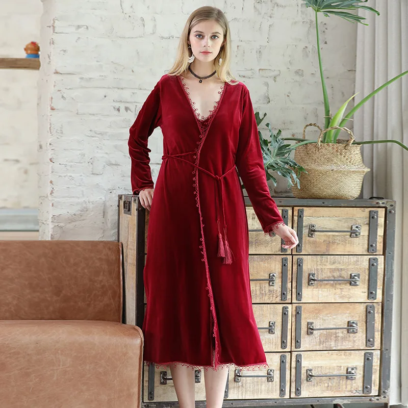 Yao ting Hot Selling Gold Velvet Robe Women's Autumn & Winter Nobility Marriage Single Robe Medium Thick zhang kuan shi Pajamas
Yao ting Hot Selling Gold Velvet Robe Women's Autumn & Winter Nobility Marriage Single Robe Medium Thick zhang kuan shi Pajamas