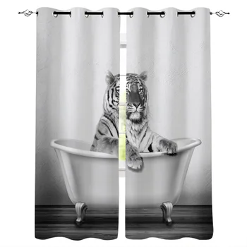 Bathtub Animal Tiger Black White Window Curtains Home Decor Curtains for Living Room Bedroom Kitchen Items Christmas Curtains
Bathtub Animal Tiger Black White Window Curtains Home Decor Curtains for Living Room Bedroom Kitchen Items Christmas Curtains