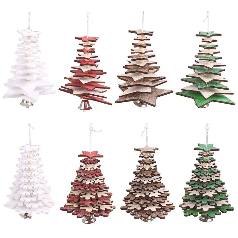 2pcs/set Rotating Christmas Tree Ornaments 3D Star Snowflake with Bell Wooden Hanging Pendants for Home Office Decor
2pcs/set Rotating Christmas Tree Ornaments 3D Star Snowflake with Bell Wooden Hanging Pendants for Home Office Decor