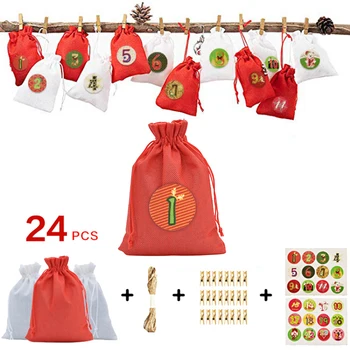 Christmas DIY Advent Calendar Countdown 1-24 Numbers Bag Candy Storage Pouch Double Drawstring Design
Christmas DIY Advent Calendar Countdown 1-24 Numbers Bag Candy Storage Pouch Double Drawstring Design