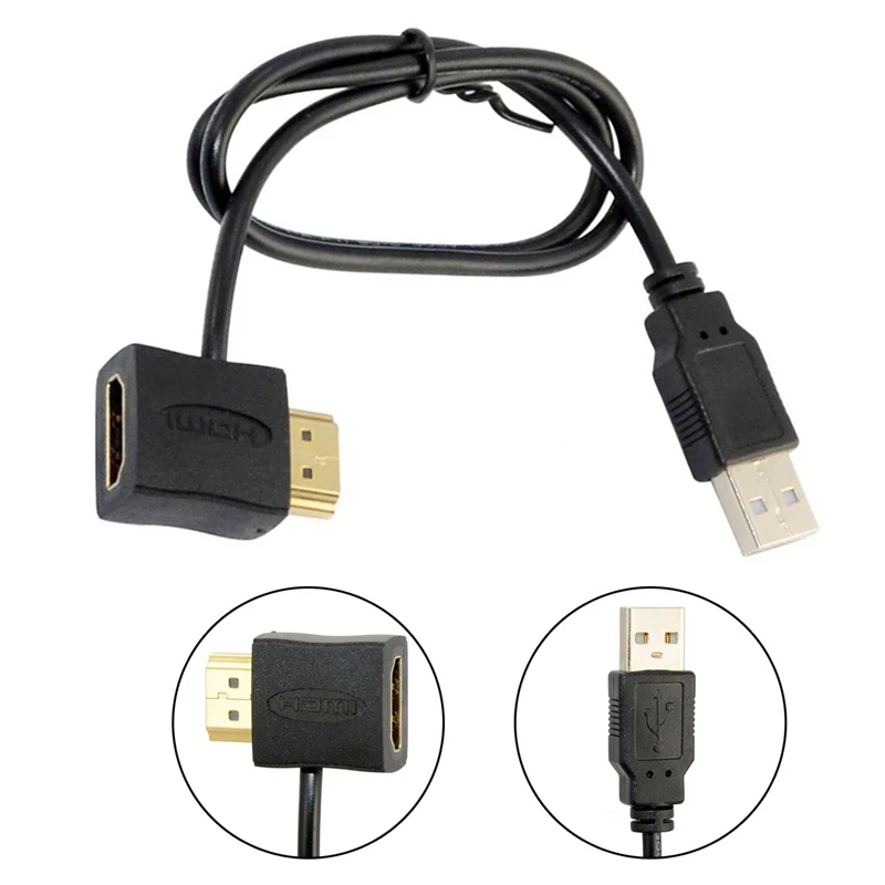 Фото Компьютерный кабель 1080P USB 2 0 HDMI адаптер Папа-мама удлинитель питания
