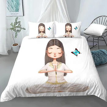 Bohemian Bedding Sets Cute Girls Yoga Meditation Duvet Cover With Pillowcase Comforter Bedclothes For Home-Textile
Bohemian Bedding Sets Cute Girls Yoga Meditation Duvet Cover With Pillowcase Comforter Bedclothes For Home-Textile