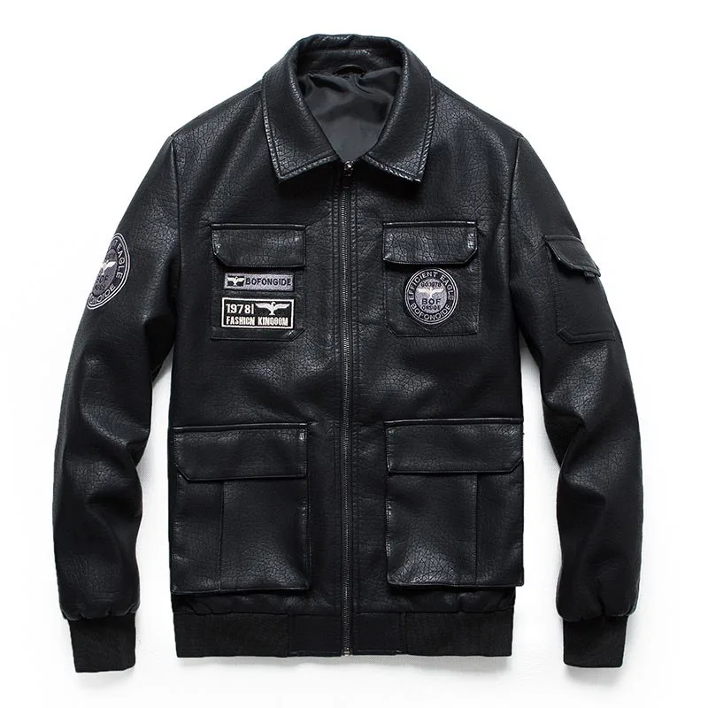 KIOVNO Mens Motorcycle Leather Bomber Jackets Coats Air Force Flight Jackets Outwear For Male Size M-5XL Multi Pockets
KIOVNO Mens Motorcycle Leather Bomber Jackets Coats Air Force Flight Jackets Outwear For Male Size M-5XL Multi Pockets