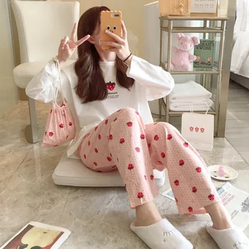 Women Pajamas Set Long Sleeve Thin Homewear mujer Cartoon Print Cute Nightwear Sleepwear Fall Female pijama
Women Pajamas Set Long Sleeve Thin Homewear mujer Cartoon Print Cute Nightwear Sleepwear Fall Female pijama