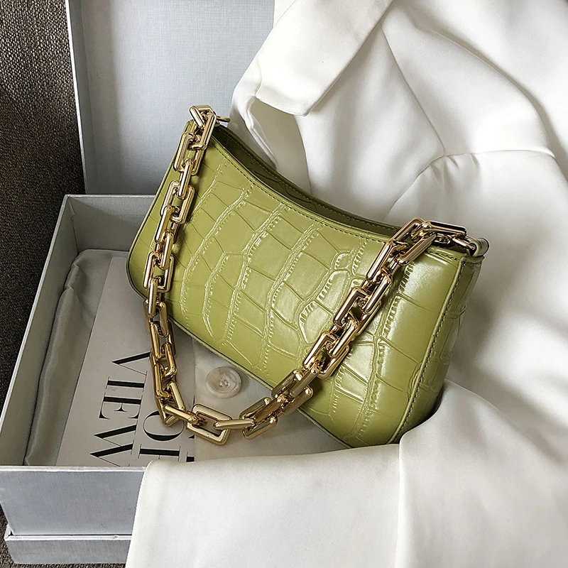 Crocodile Pattern Bag Ladies 2020 Popular New Wild Underarm Bag Solid Color Metal Chain Shoulder Bag Ladies PU Leathe Handbag
Crocodile Pattern Bag Ladies 2020 Popular New Wild Underarm Bag Solid Color Metal Chain Shoulder Bag Ladies PU Leathe Handbag