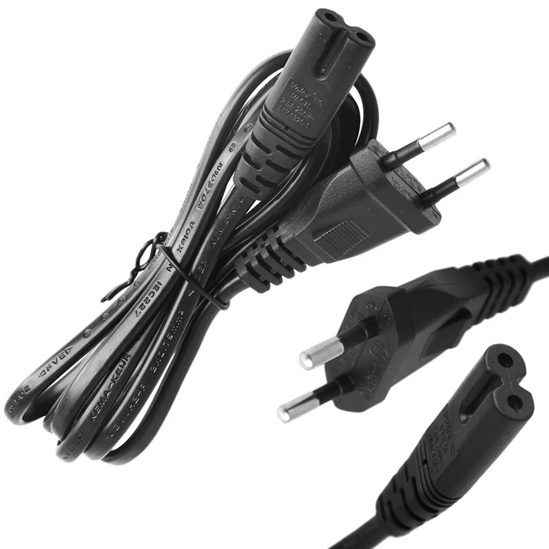 

Short C7 To EU European 2-Pin Plug AC Power Cable Lead Cord 1.5M 5Ft Figure 8 DC Plug Charger Cable Home Appliance