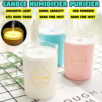 300ml USB Ultrasonic Air Humidifier Candle Romantic Soft Light Essential Oil Diffuser Car Purifier Aroma Anion Mist Maker
300ml USB Ultrasonic Air Humidifier Candle Romantic Soft Light Essential Oil Diffuser Car Purifier Aroma Anion Mist Maker