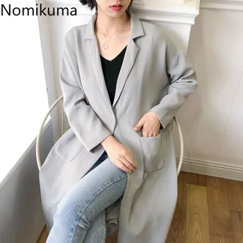 Nomikuma Single Button Notched Full Sleeve Jackets Solid Loose Long Coat Women 2020 Spring New Trendy Fashion Tops Blazer 3a372
Nomikuma Single Button Notched Full Sleeve Jackets Solid Loose Long Coat Women 2020 Spring New Trendy Fashion Tops Blazer 3a372