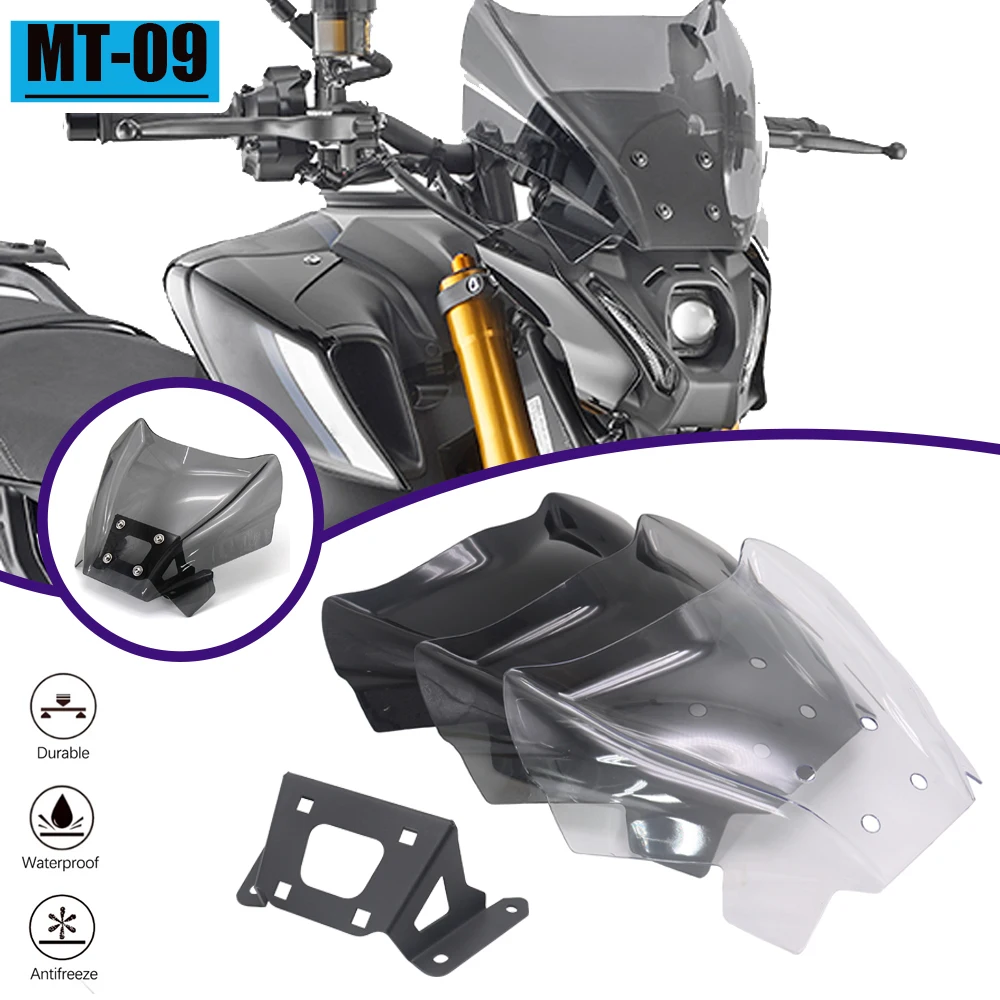 

New 3 Color Motorcycle Accessories Windshield Windscreen Wind Shield Deflectore For YAMAHA MT09 MT-09 /SP 2021 -