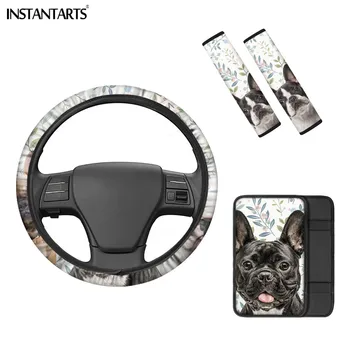 INSTANTARTS 3D Bulldog Pattern Cute Animal 4pcs/Set Washable Steering Wheel Protector Soft Console Cover Seatbelt Covers General
INSTANTARTS 3D Bulldog Pattern Cute Animal 4pcs/Set Washable Steering Wheel Protector Soft Console Cover Seatbelt Covers General