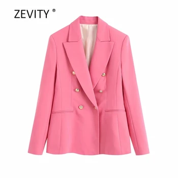 Zevity women elegant Double breasted suit coat office ladies notched collar golden buckles blazer business casual coat tops C524
Zevity women elegant Double breasted suit coat office ladies notched collar golden buckles blazer business casual coat tops C524
