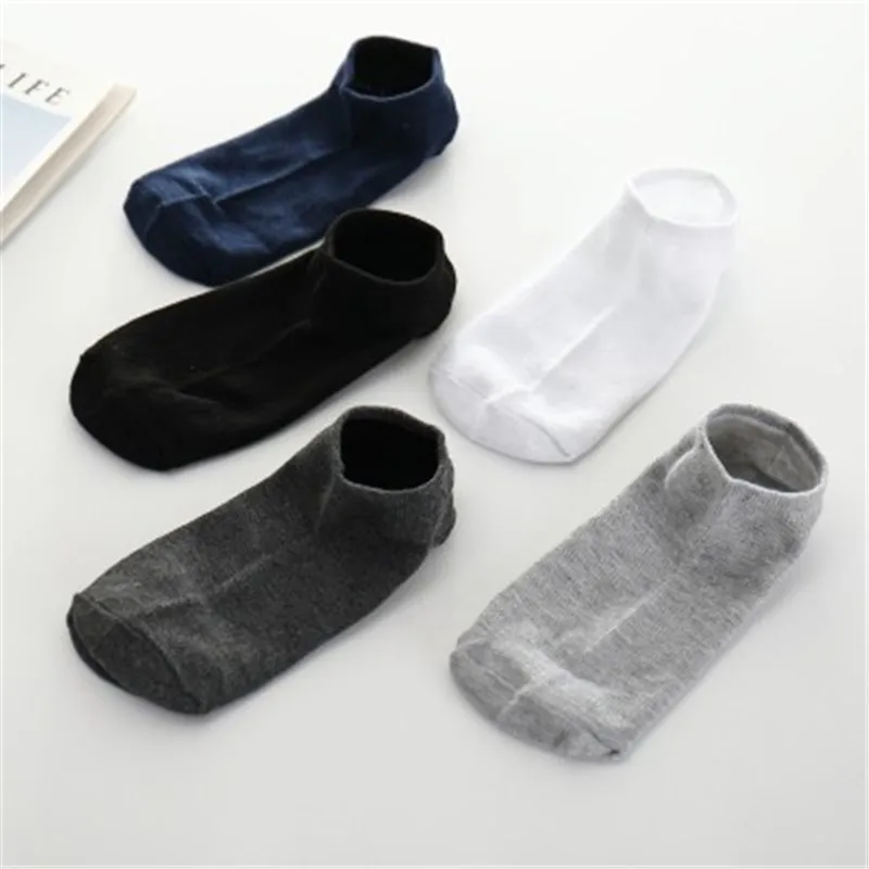 6 1Pair Breathable Cartoon Socks Men Summer Spring Sock Dress Black Low Cut Ankle Sock Fashion Solid Non-slip Cotton Boat Socks
