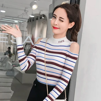 2019 Women Striped Sweater High Elastic Slim Autumn Sweater Long Sleeve Round Collar Slim Bottom Knitted Sweater 
2019 Women Striped Sweater High Elastic Slim Autumn Sweater Long Sleeve Round Collar Slim Bottom Knitted Sweater