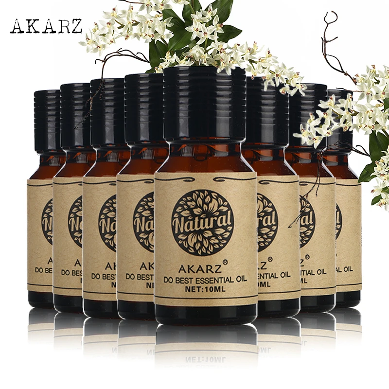 

AKARZ Value Meals Bergamot Clary Sage Clove Eucalyptus Violet Chamomile Verbena Neem Essential Oil Skin Care 10ml*8