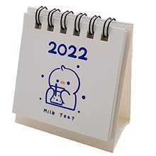 

2022 Planner Desk Calendar Single-Side Printed Cute Cartoon Mini Plan Notebook Monthly Standing Flip Calendar kalendarz