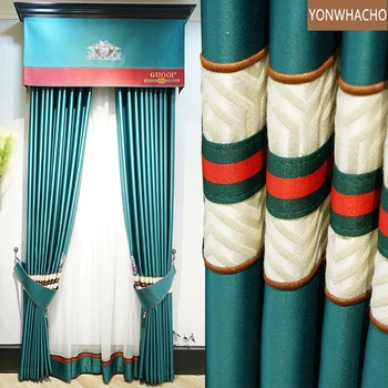 Custom curtains High-end light luxury American living room bedroom Bay window cloth blackout curtain valance tulle panel B524
Custom curtains High-end light luxury American living room bedroom Bay window cloth blackout curtain valance tulle panel B524