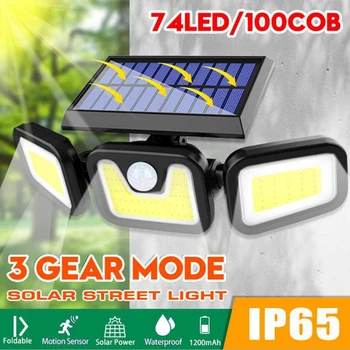 74/100LED Solar Light Three Head Solar Lamp PIR Motion Sensor Wall Light Spotlight Waterproof Outdoor Adjustable Angle Lights
74/100LED Solar Light Three Head Solar Lamp PIR Motion Sensor Wall Light Spotlight Waterproof Outdoor Adjustable Angle Lights