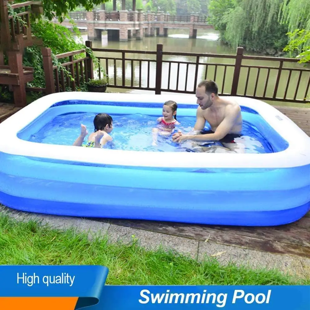 110/128/155CM Rectangular Inflatable Swimming Pool Thicken PVC Paddling Pool Bathing Tub Outdoor Summer Swimming Pool For Kids
110/128/155CM Rectangular Inflatable Swimming Pool Thicken PVC Paddling Pool Bathing Tub Outdoor Summer Swimming Pool For Kids