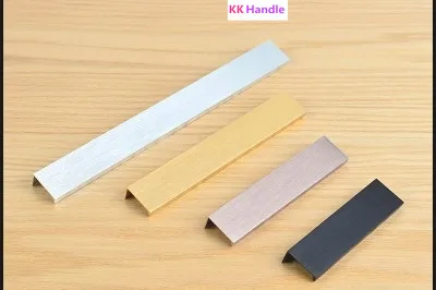 Простая современная ручка края ручки для ящика шкафа черная Скрытая Мебельная из