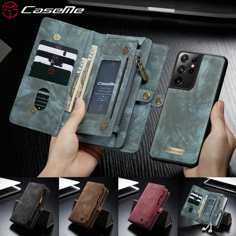 Чехол-Кошелек CaseMe для Samsung Galaxy S7 Edge S8 S9 S10 Plus S20 FE S21 Ultra Note 20 10 9 8 кожаный | Мобильные